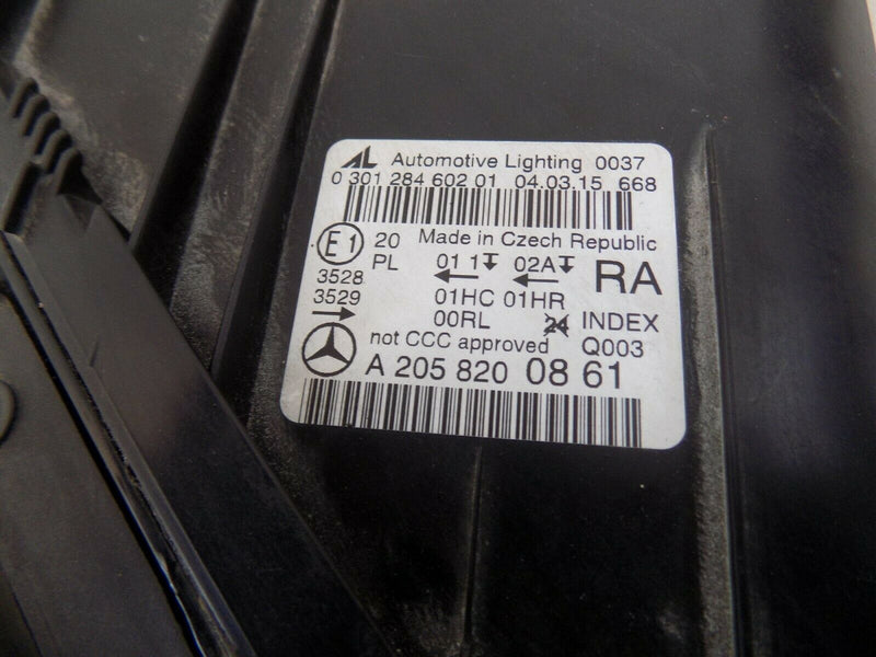MERCEDES C CLASS W205 2014-2019 DRIVER RIGHT SIDE HEADLIGHT A2058200861