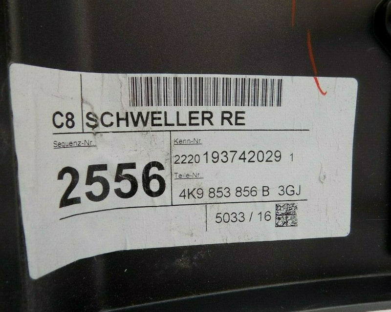AUDI A6 C8 4K9 2019-ON ALLROAD RIGHT SIDE SKIRT SILL COVER GREY 4K9853856B
