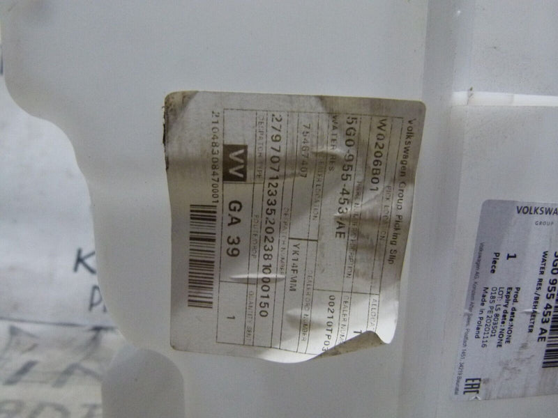 VW GOLF MK7 2012-16 WASHER FLUID TANK RESERVOIR GENUINE 5G0955453