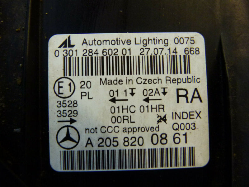 MERCEDES W205 2015-18 GENUINE HEADLIGHT HALOGEN RIGHT SIDE A2058200861