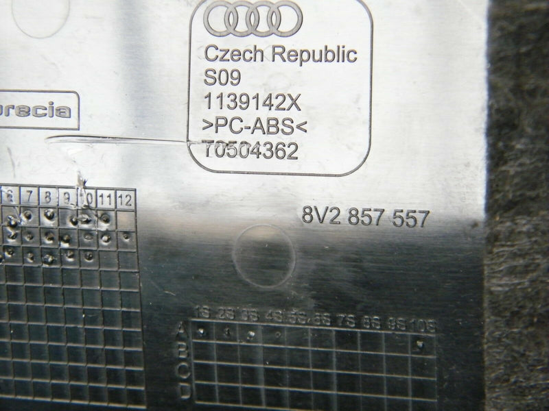 AUDI A3 (8V) 2012-2016 S-LINE 5DR BLACK GLOVEBOX LOWER FILTER TRIM 8V2857557