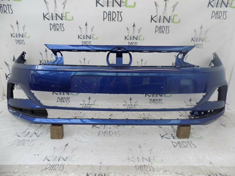 VW POLO 2017-ON GENUINE FRONT BUMPER *DAMAGE* IN BLUE 2GS807221
