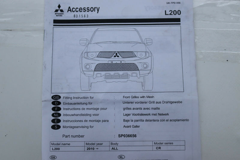 MITSUBISHI L200 TRITON 2010-2016 FRONT GRILLES WITH MECH TUNING SP036656