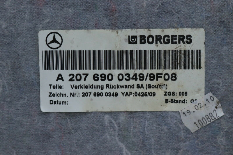 MERCEDES E CLASS A207 2009-2017 COUPE REAR TRUNK PANEL A2076900349