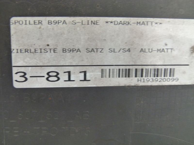 AUDI A4 S4 8W B9 2016-ON S-LINE REAR BUMPER DIFFUSER GENUINE 8W0807521AB