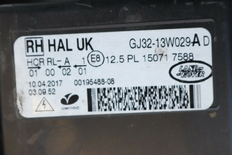 LAND ROVER EVOQUE 2015 2016 RIGHT HEADLIGHT HEADLAMP HALOGEN *DAMAGE