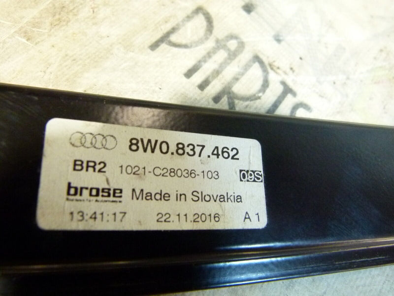 AUDI A4 S4 8W B9 2016-ON FRONT RIGHT DOOR WINDOW REGULATION SYSTEM 8W0837462