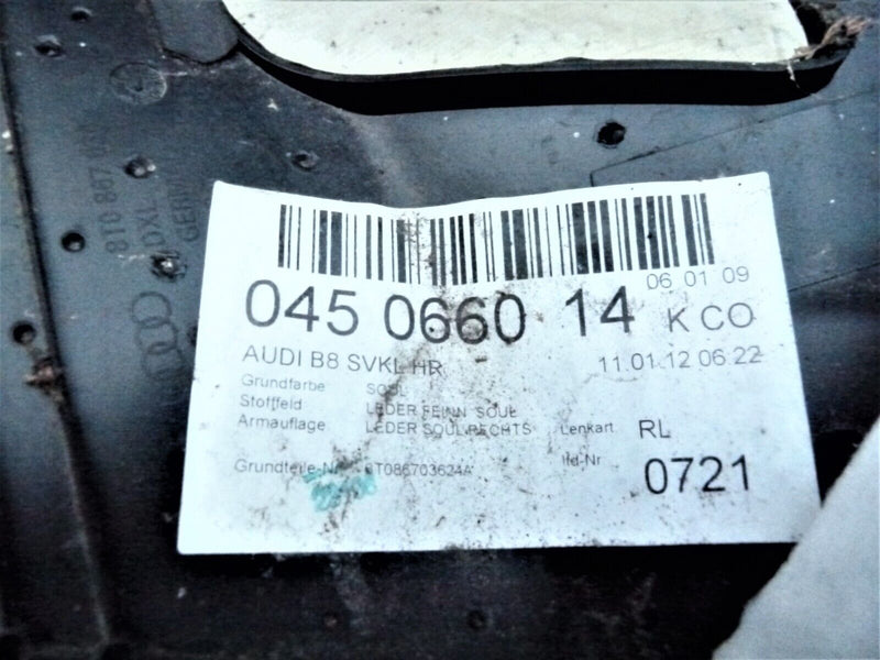 AUDI A5 8T 2007-11 REAR RIGHT DOOR CARD COVER GENUINE 8T0867036