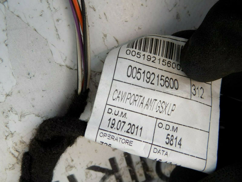 FIAT 500 2007-2015 FRONT LEFT DOOR WIRING LOOM 00519215600 *3