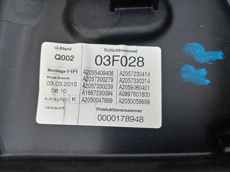 MERCEDES W205 C CLASS 14-21 REAR RIGHT WINDOW REGULATOR PANEL A2055409406 #
