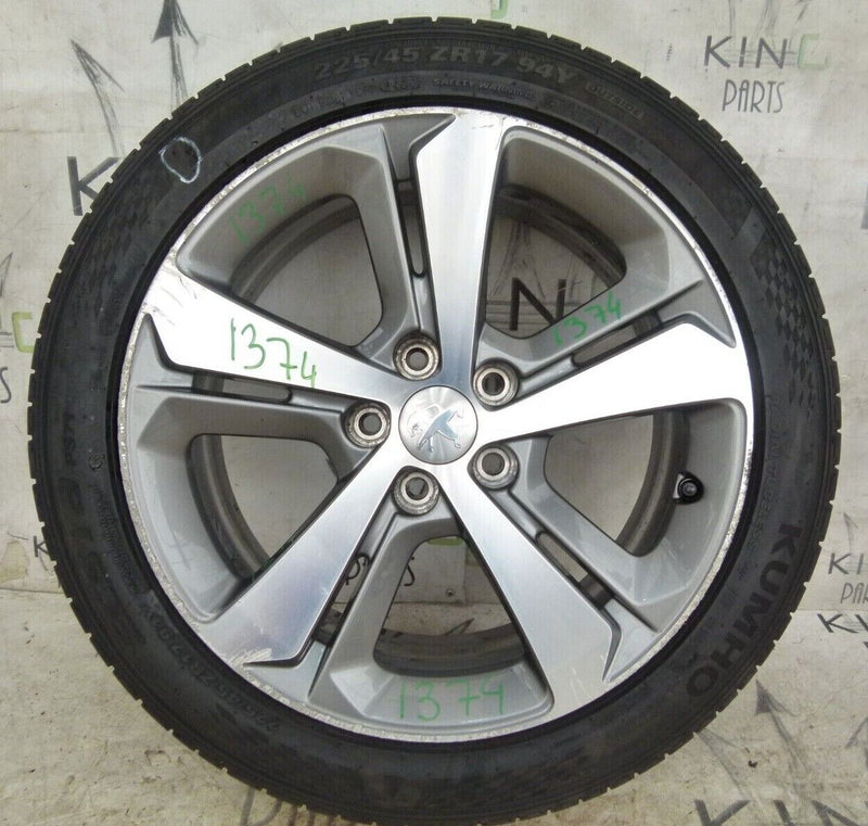PEUGEOT 308 WHEEL ALLOY RIM & TIRE 7.5JX17CH5 ET44 9677989777 GENUINE
