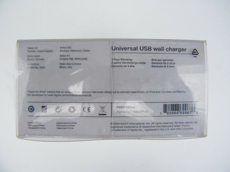 Belkin BELKIN USB POWER WORLD TRAVEL WALL CHARGER KIT FOR MOBILE PHONE & OTHERS