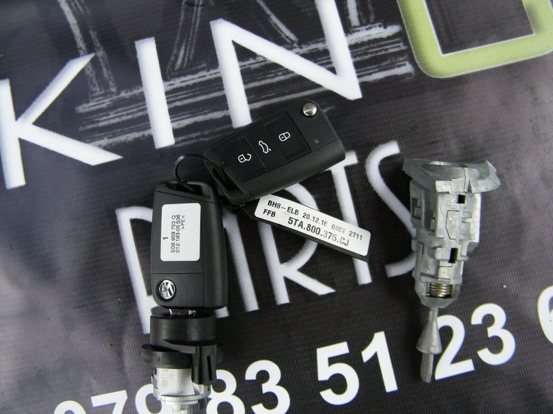 VW GOLF MK7 VII 2015-ON GENUINE REMOTE KEY INGINTION SWITCH LOCK SET 5G6959753Q
