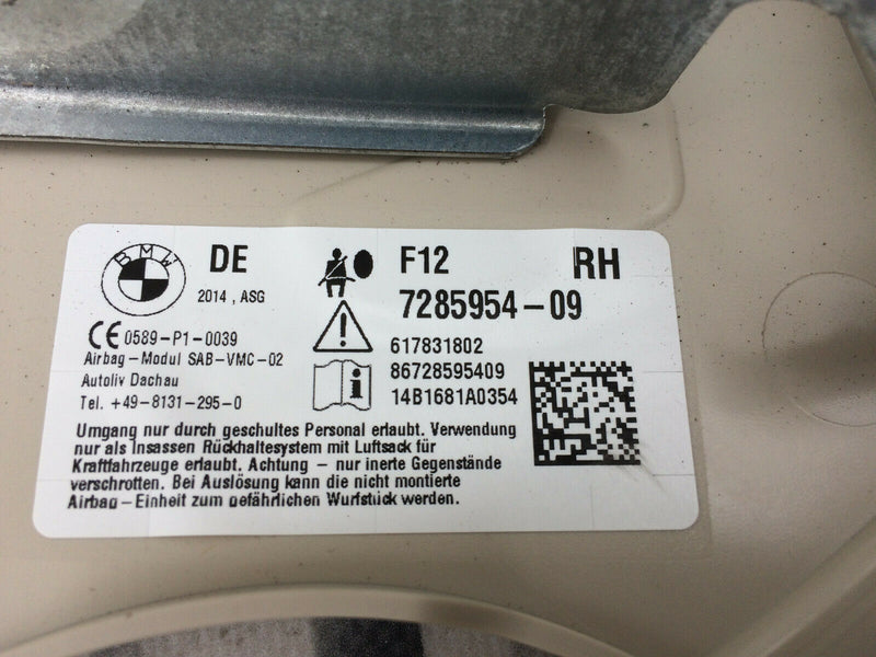 BMW 6 SERIES F12 CABRIO RIGHT SEAT AIR BAG SIDE AIRBAG GENUINE 86 7285954-09