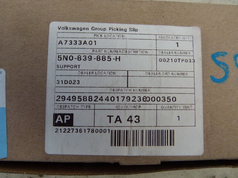 VW GOLF MK6 2008-12 REAR LEFT DOOR OUTER HANDLE BRACKET GENUINE 5N0839885 S95-04