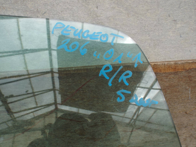 Peugeot 206 1998-2009 5 DR Rear Door Window Glass Right Driver Side O/S