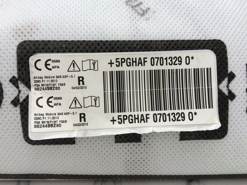 PEUGEOT 208 MK2 2019-ON AIRBAG FRONT SEAT RIGHT DRIVER SIDE AIR BAG 9824498280