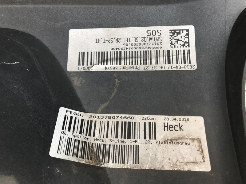 AUDI Q2 S-LINE 2016-2020 REAR BUMPER AND DIFFUSER PDC GENUINE 81A807511