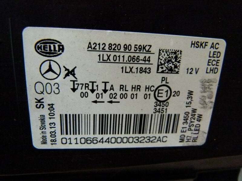 MERCEDES W212 FACELIFT 13-16 GENUINE HEADLIGHT LED RIGHT SIDE A2128209059