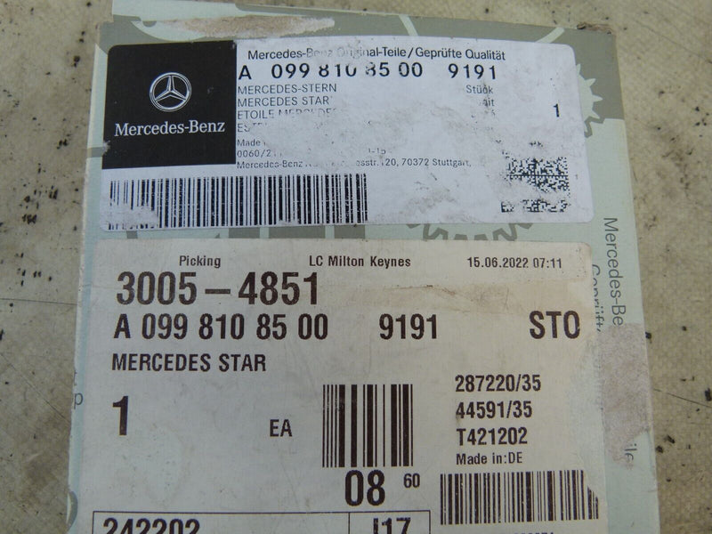 MERCEDES GLC C253 2016-19 REAR STAR BADGE EMBLEM GENUINE A0998108500