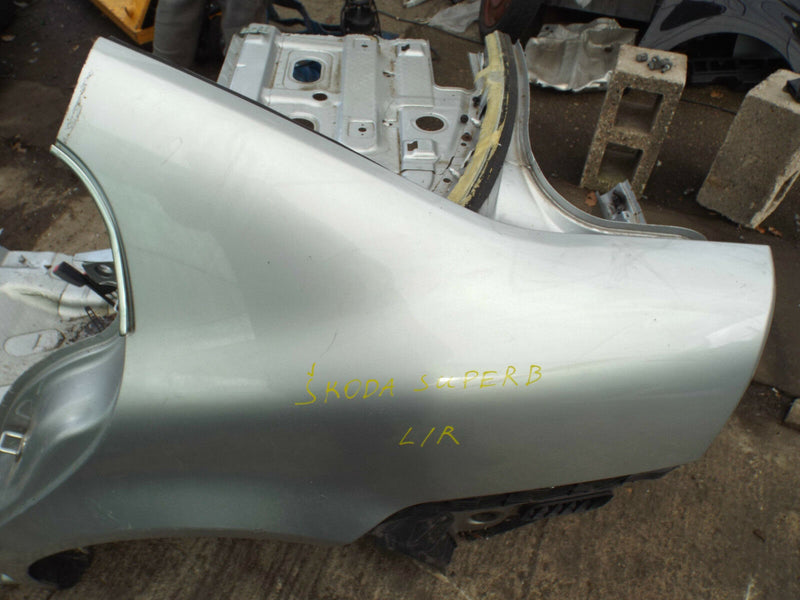 SKODA SUPERB 2001-2008 SALOON REAR QUARTER PANEL N/S LEFT PASSANGER SIDE SILVER