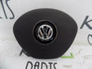 VW POLO 2014-2019 6C  MK6 STEERING WHEEL DRIVER A I R B A G BLACK ONLY COVER