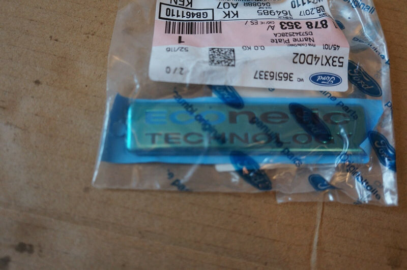FORD ECONETIC TECHNOLOGY BADGE Emblem Fiesta Focus Galaxy C-Max 1878353 (S03-08)