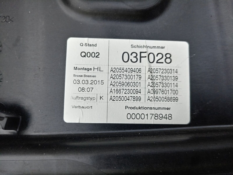MERCEDES W205 C CLASS 14-21 REAR LEFT WINDOW REGULATOR PANEL A2055409406 #