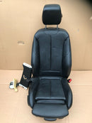 BMW F30 F31 SALOON ESTATE GENUINE FRONT SEAT BLACK LEATHER RIGHT SIDE & SEATBELT