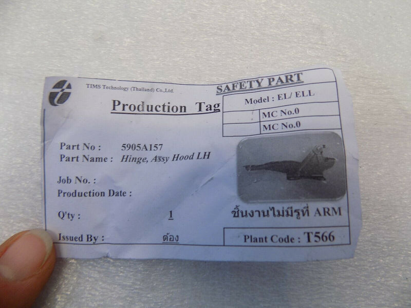 MITSUBISHI MIRAGE 2012-ON BONNET HOOD LEFT SIDE HINGE 5905A157 /S09-46