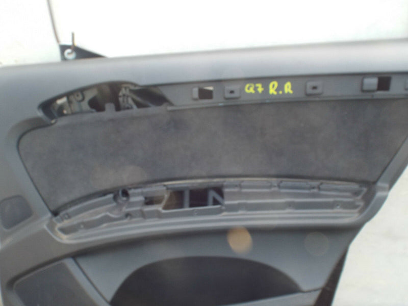Audi Q7 S Line 2006-2015 Rear Door Card Right Driver Side O/S Black