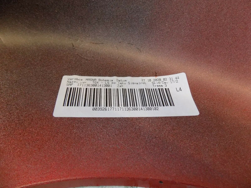 MAN TGX EURO 6 2020-ON  LEFT BUMPER CORNER UPPER IN RED GENUINE 171136390100