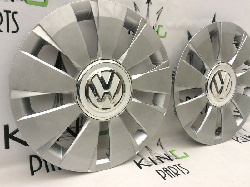 VW UP 2011-2017 FOX GENUINE CAPS 2x WHEEL TRIMS 14' CAP COVERS 1S0601147G