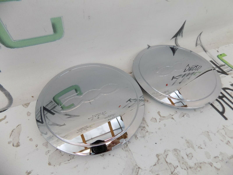 2 X GENUINE FIAT 500 ALLOY WHEEL CENTER CAP COVER CHROME 52057991