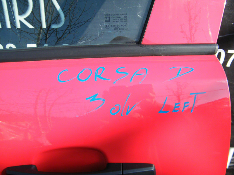 OPEL VAUXHALL CORSA D 3DR 2006-2010 N/S Mirror Complete FRONT DOOR LEFT SIDE