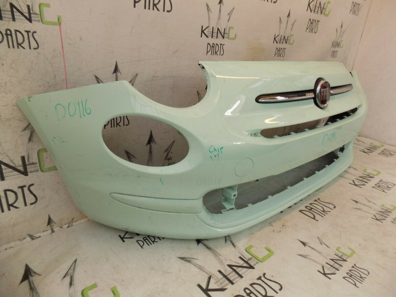 FIAT 500 2015-ON FACELIFT FRONT BUMPER POP MINT +BADGE GENUINE  735619476