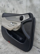 MERCEDES C CLASS W205 2014-2021 PASSENGER SIDE FRONT DOOR CARD BLACK & BEIGE #