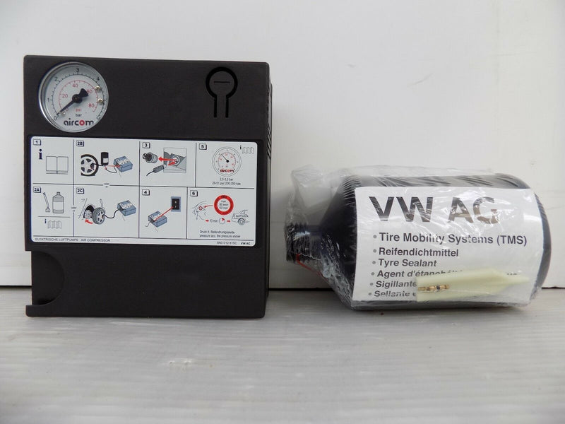 3X VW VAG GENUINE BRAND NEW TYRE TYRES EMERGENCY KIT COMPRESSOR WITH SEALANT