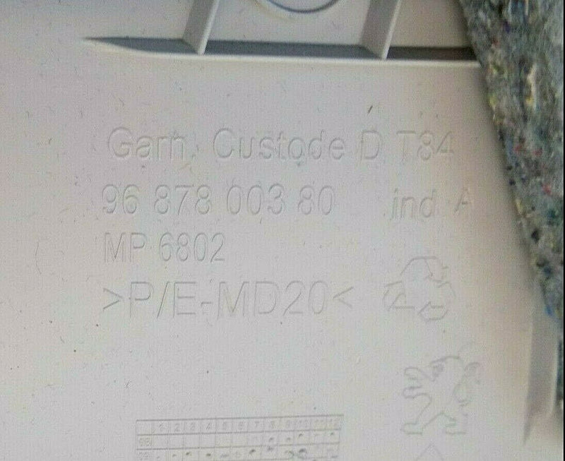 PEUGEOT 3008 2008-2016 REAR RIGHT C PILLAR TRIM INNER PANEL 9687800380 *N