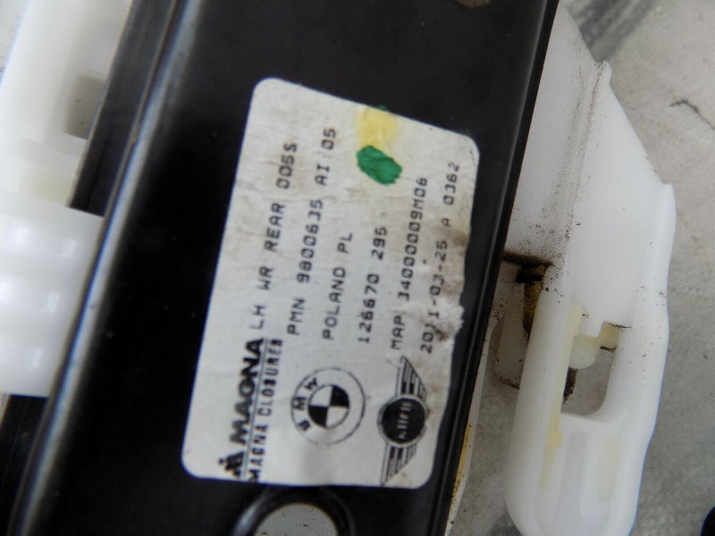 MINI COOPER COUNTRYMAN R60 2010-16 5DR REAR LEFT WINDOW MECHANISM / MOTOR LIFTER