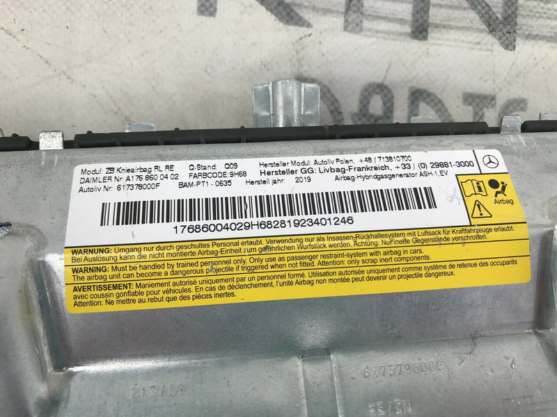 MERCEDES A CLASS W176 13-17 GENUINE AIRBAG KNEE LEFT PASSENGE SIDE A17686004029