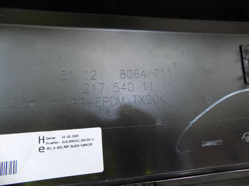 BMW 5 SERIES G30 M-SPORT 2017-2021 REAR BUMPER GENUINE 6x PDC 51128064711