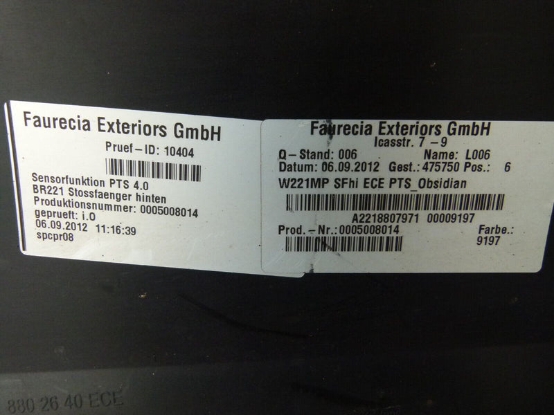 MERCEDES S W221 LCI 2009-13 REAR BUMPER PDC GENUINE A2218850236