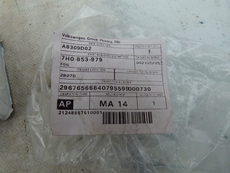 VOLKSWAGEN PROTECTIVE FILM SELF-ADHESIVE FOIL GENUINE 7H0853979