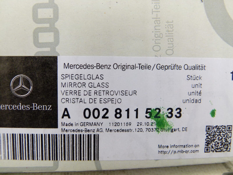 MERCEDES-BENZ LEFT EXTERIOR TOP WING MIRROR GLASS GENUINE A0028115233
