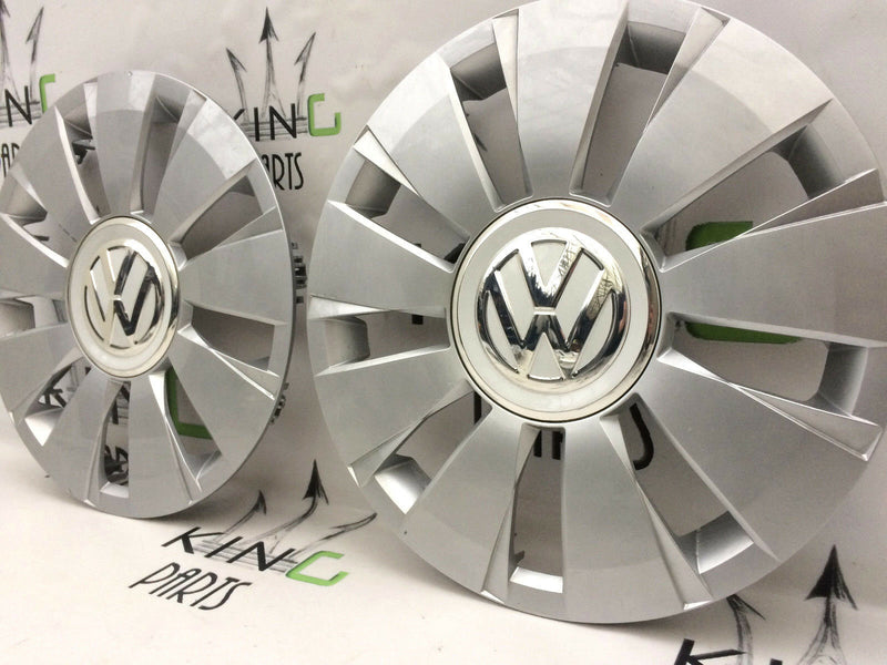 VW UP 2011-2017 FOX GENUINE CAPS 2x WHEEL TRIMS 14' CAP COVERS 1S0601147G