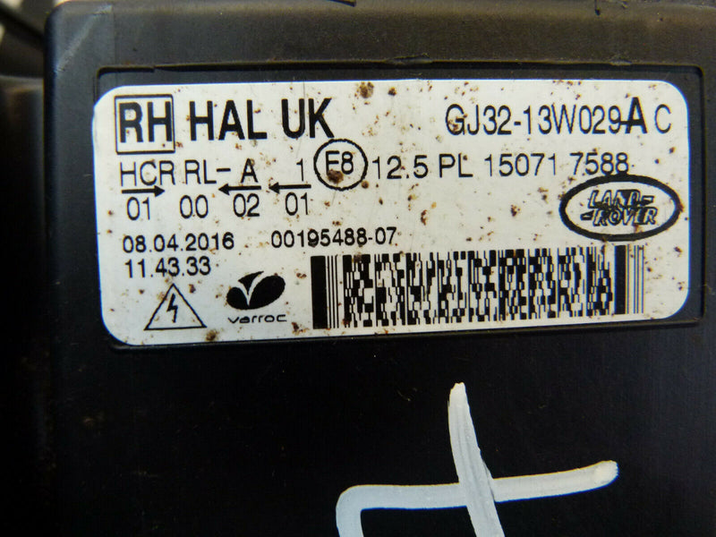 LAND ROVER EVOQUE L538 LCI 2015-16 HEADLIGHT HEADLAMP HALOGEN RIGHT SIDE
