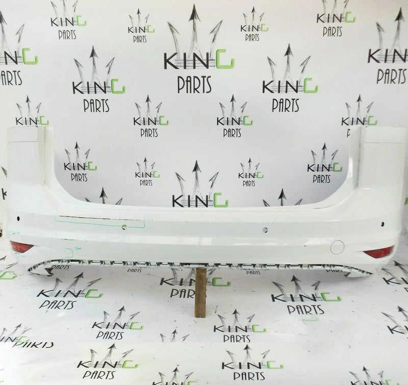VW TOURAN II MK2 5T 2015-2018 WHITE REAR BUMPER GENUINE 6x PDC 5TA807421