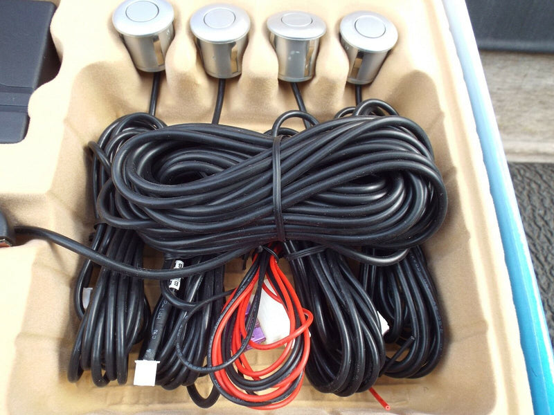 Full Set Rear Parking Sensors Reversing Led Display Pdc Silver
