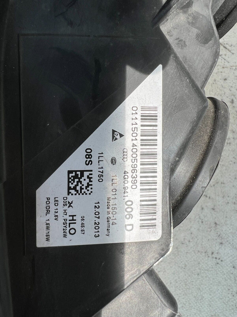 AUDI A6 C7 2011-2015 DRIVER SIDE BI-XENON DRL HEADLIGHT 4G0941006D